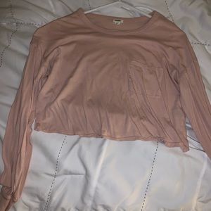 light pink Garage long sleeve cropped shirt, small